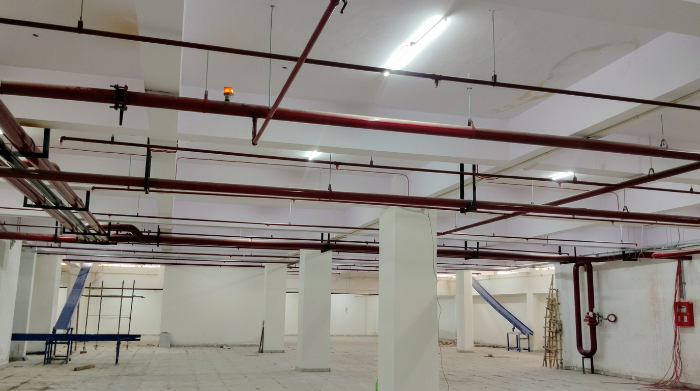Basement Sprinkler & Hydrant Distribution Network