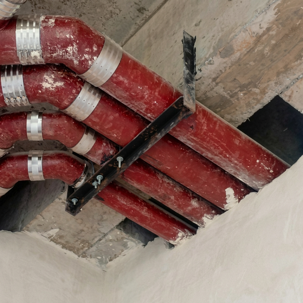 Grooved-End Pipe Fittings with Roof Support Bracket