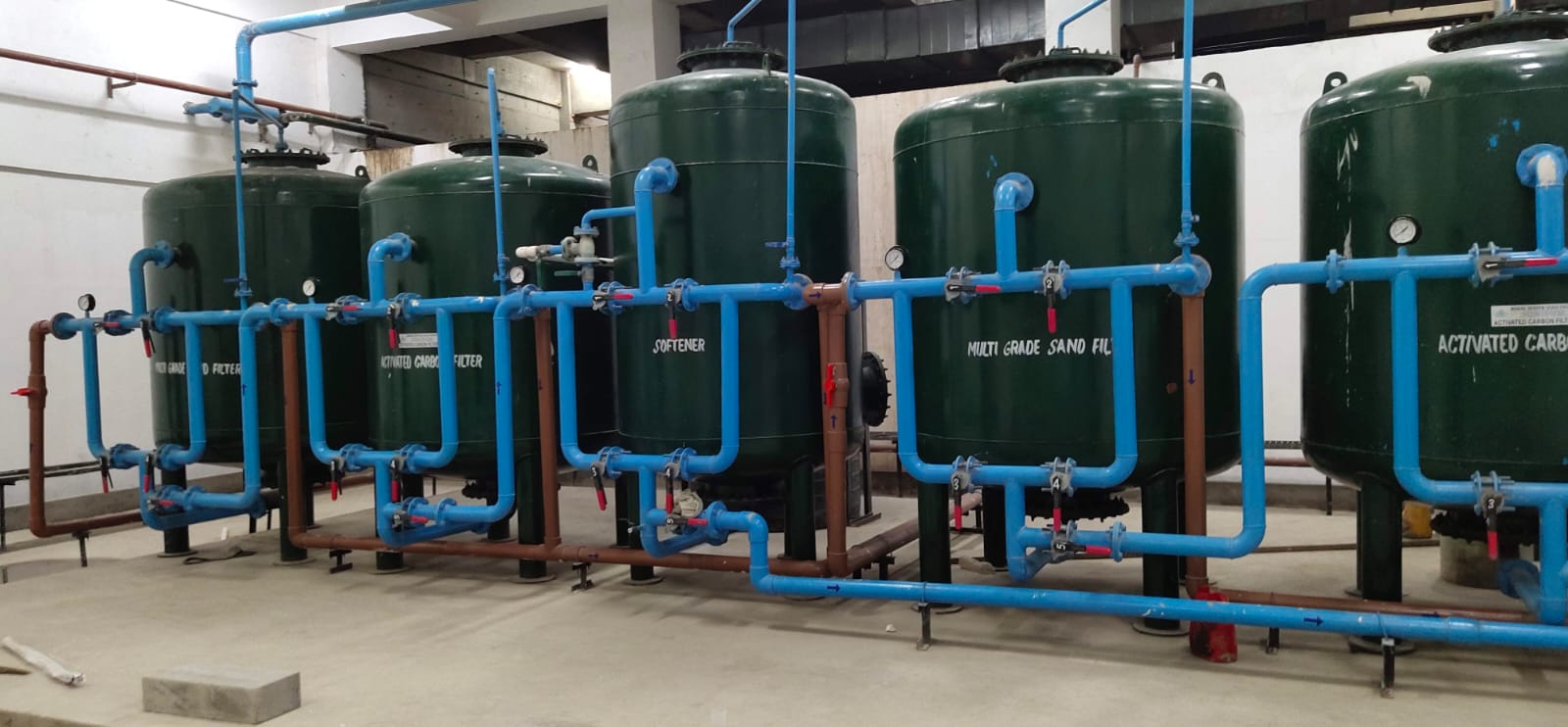 Water Treatment Plant — Multi-Grade Sand & Activated Carbon Filters with Softener